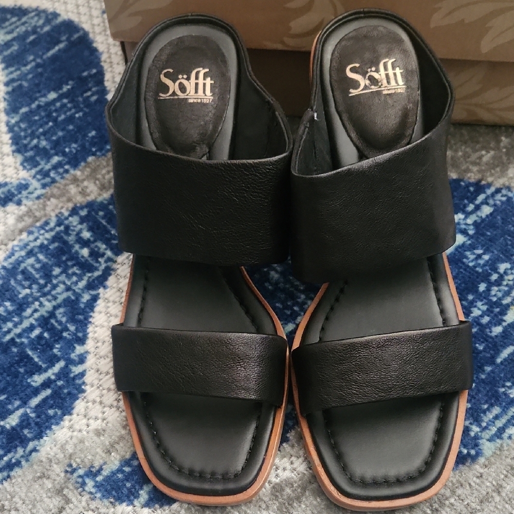 Sofft Black and Brown Women's Mules - Picture 2 of 6